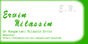 ervin milassin business card